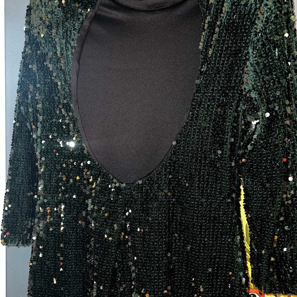 Donna Morgan Sequin open back Mini Dress - Picture 6 of 8